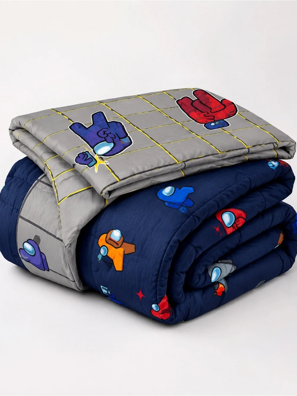 Reversible Space Crew Comforter - Navy & Gray